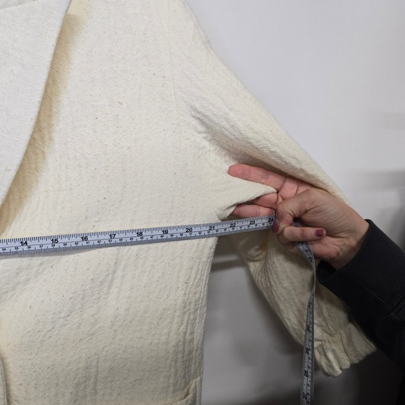 ZARA Cream Textured Double Breasted Longline Blazer Jacket Women EUR 36 - Picture 5 of 6